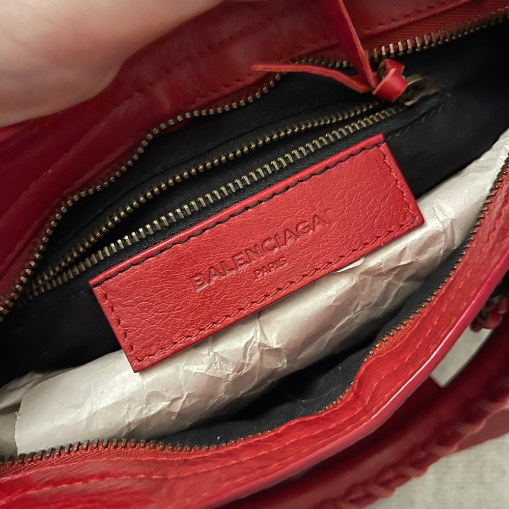 Authentic BALENCIAGA red mini city bag leather women - Picture 11 of 12